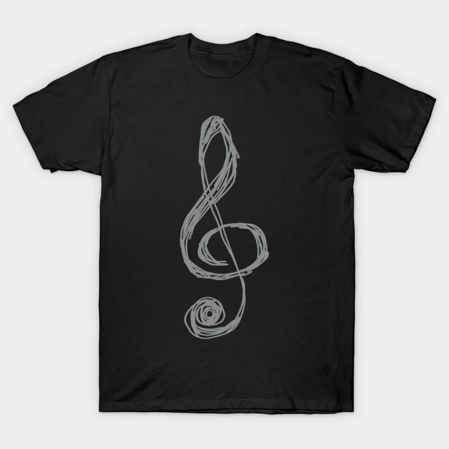 Treble Clef Musical Note Design T-Shirt by teesbyfifi